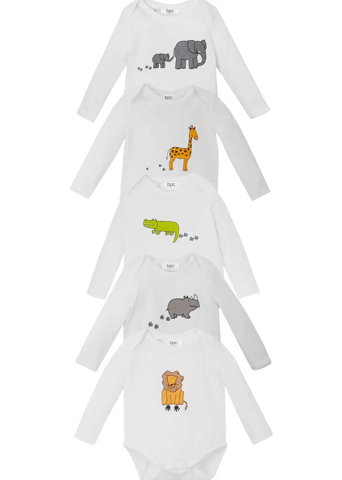 Lot de 5 bodies bébé manches longues