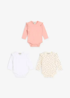 Lot de 3 bodies bébé volantés 100% coton