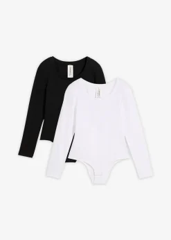 Lot de 2 bodies en coton doux et extensible