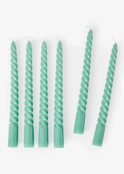 Lot de 6 bougies torsadées Boltze
