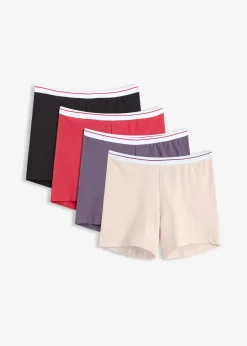 Lot de 4 boxers coton mi-longs pour femme