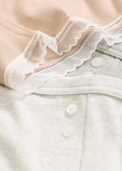 Lot de 4 boxers femme côtelés avec dentelle