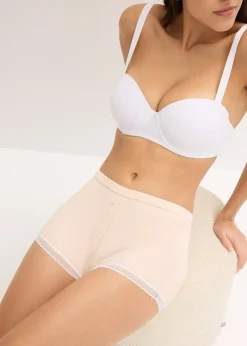 Lot de 4 boxers femme côtelés avec dentelle