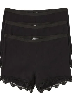 Lot de 3 boxers femme en coton léger avec dentelle