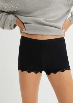 Lot de 3 boxers femme en coton léger avec dentelle