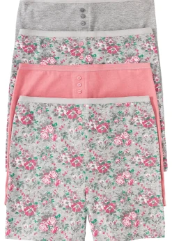 Lot de 4 boxers femme longs taille haute