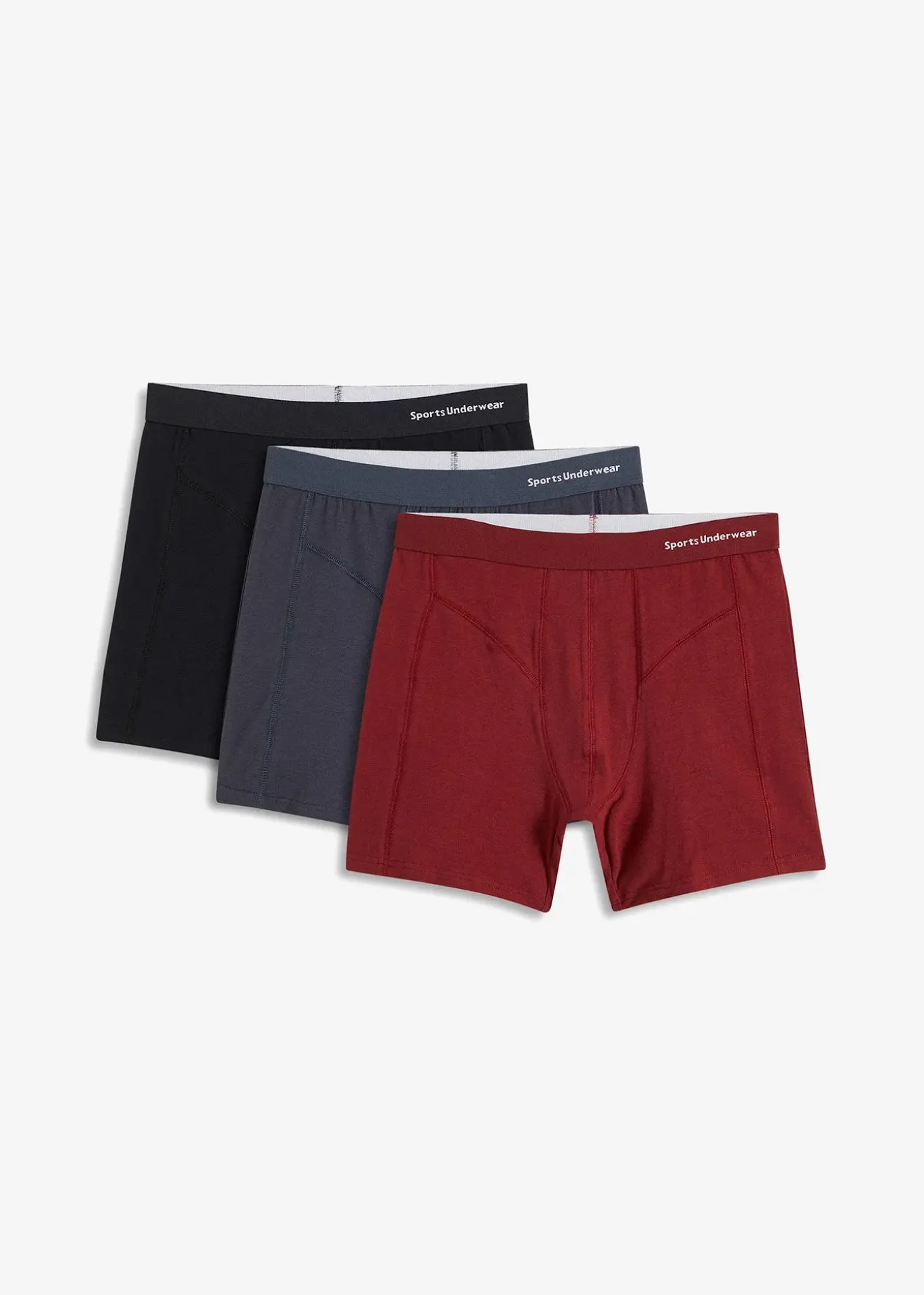 Lot de 3 boxers mi-long coton