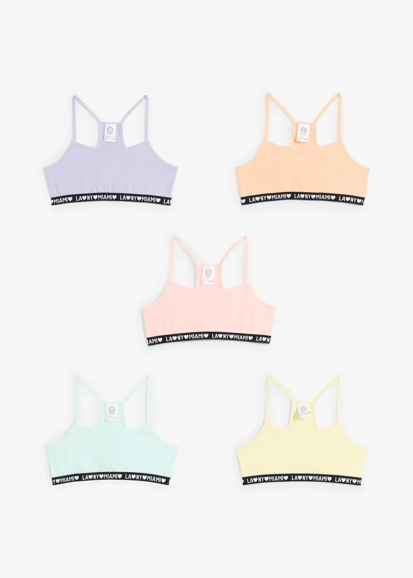 Lot de 5 brassières avec coton doux