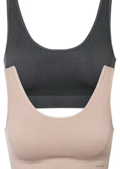 Lot de 2 brassières côtelées sans coutures Feel Comfort