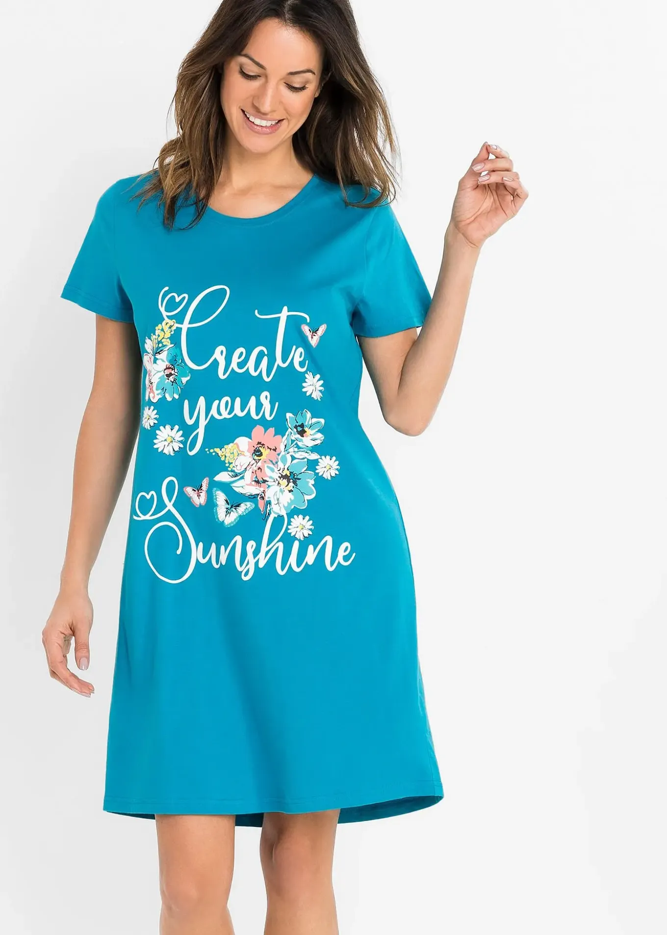 Lot de 2 chemises de nuit courtes 100% coton