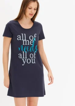 Lot de 2 chemises de nuit courtes 100% coton