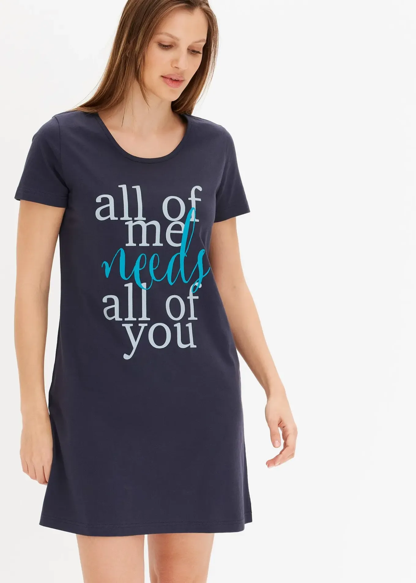 Lot de 2 chemises de nuit courtes 100% coton