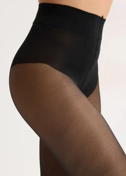 Lot de 2 collants transparents avec ceinture confort 30D