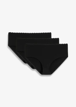 Lot de 3 culottes de grossesse en coton et dentelle