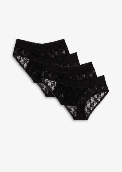 Lot de 4 culottes en dentelle avec fronces