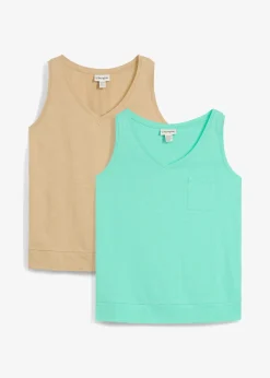 Lot de 2 débardeurs 100% coton