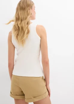 Lot de 2 débardeurs côtelés en coton extensible