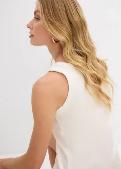 Lot de 2 débardeurs côtelés en coton extensible