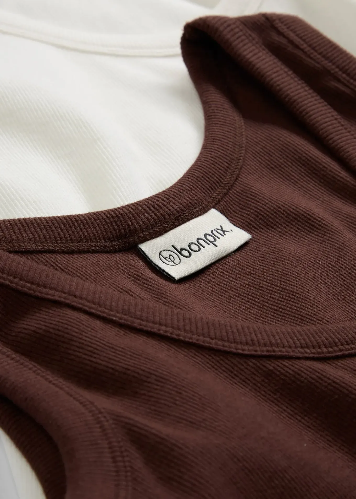 Lot de 2 débardeurs côtelés en coton extensible