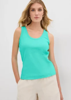 Lot de 2 débardeurs côtelés en coton extensible