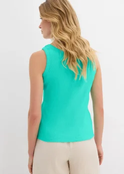 Lot de 2 débardeurs côtelés en coton extensible