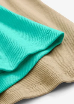 Lot de 2 débardeurs côtelés en coton extensible