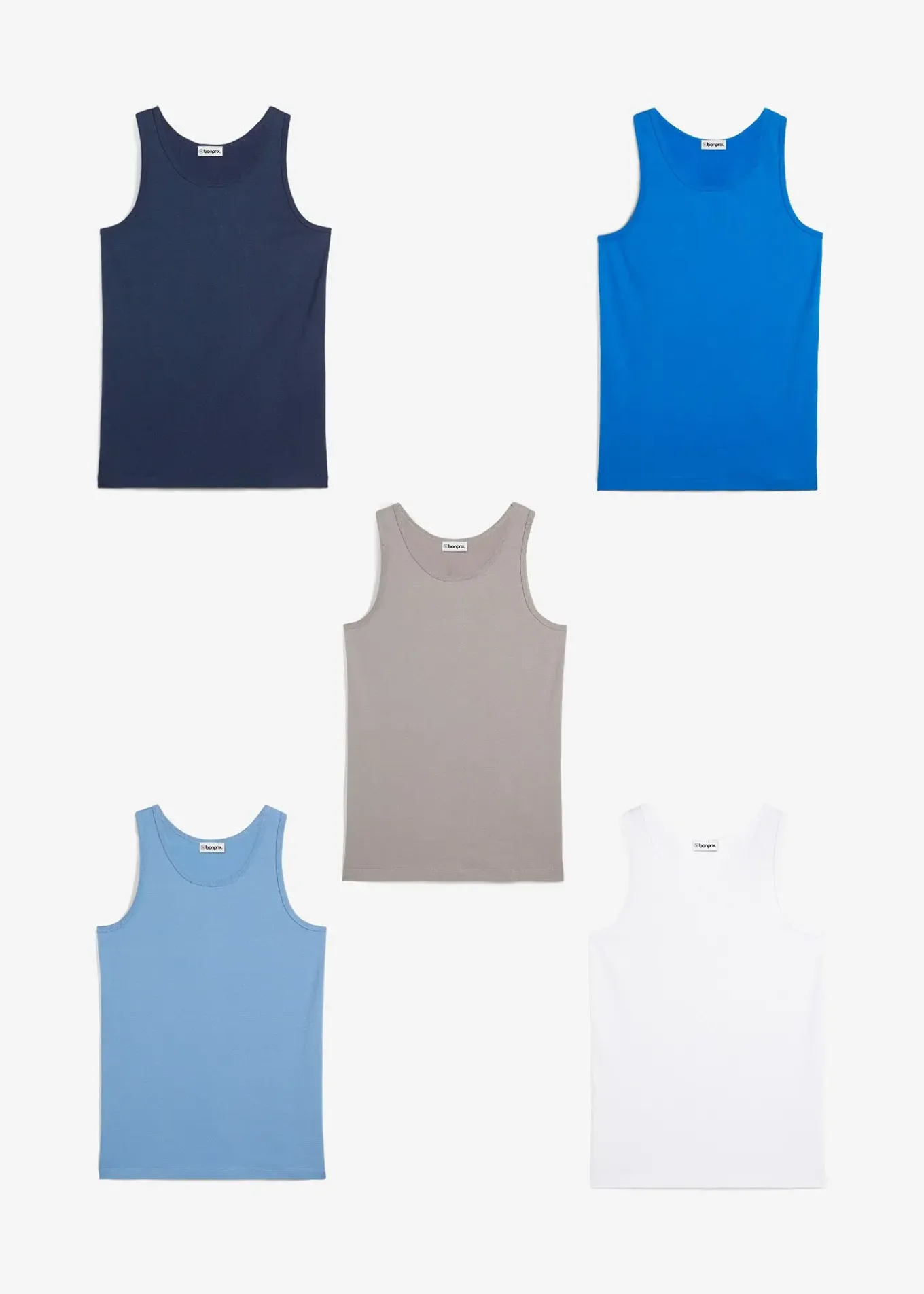 Lot de 5 débardeurs en coton doux et extensible