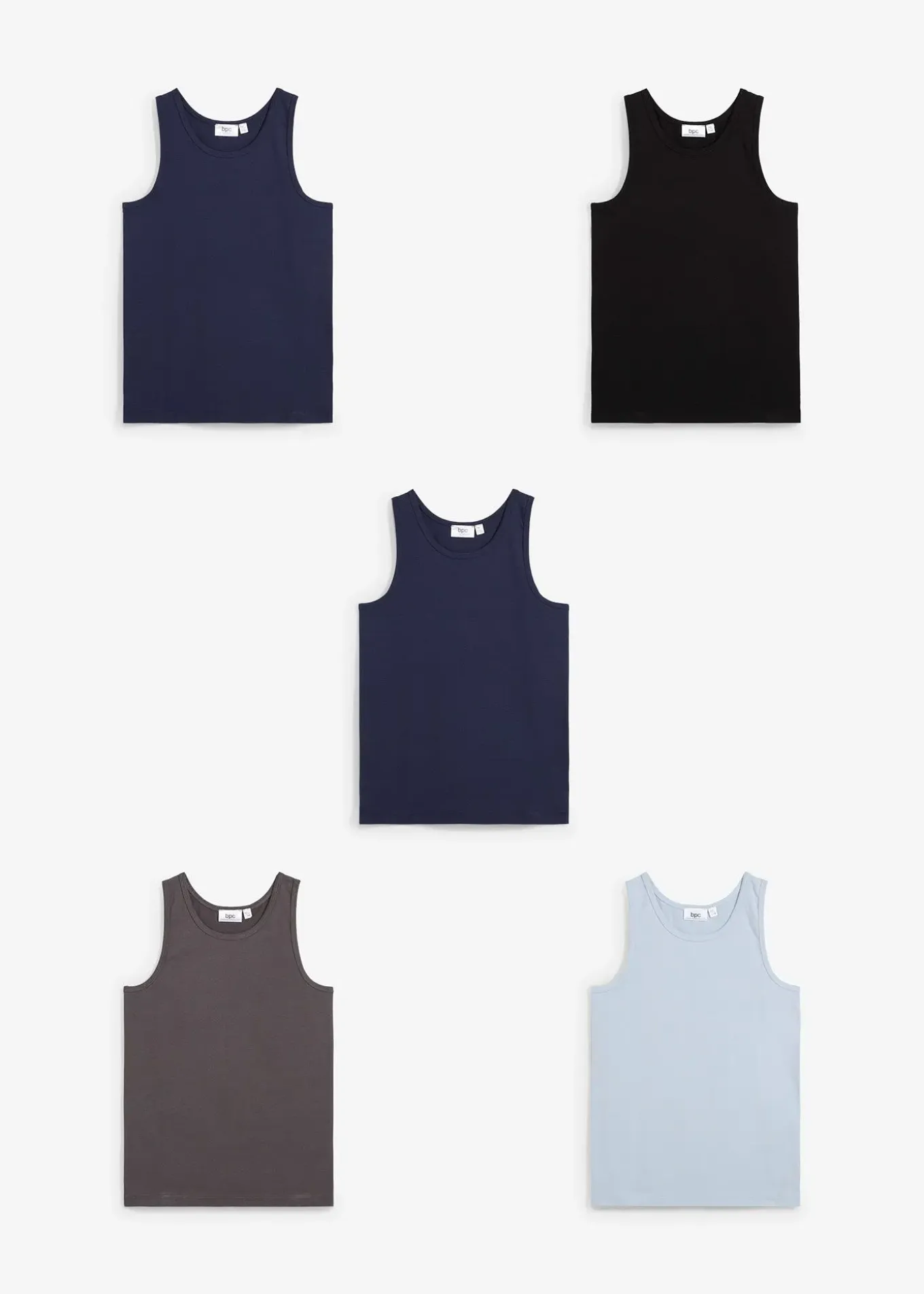 Lot de 5 débardeurs en coton extensible