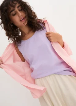 Lot de 5 débardeurs longs 100% coton