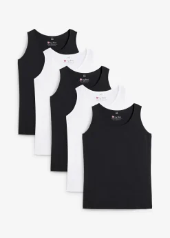 Lot de 5 débardeurs longs 100% coton