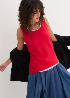 Lot de 5 débardeurs longs 100% coton