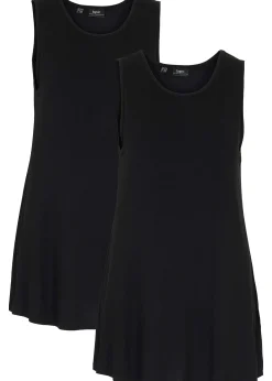 Lot de 2 débardeurs longs en viscose douce