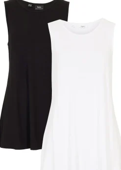 Lot de 2 débardeurs longs en viscose douce