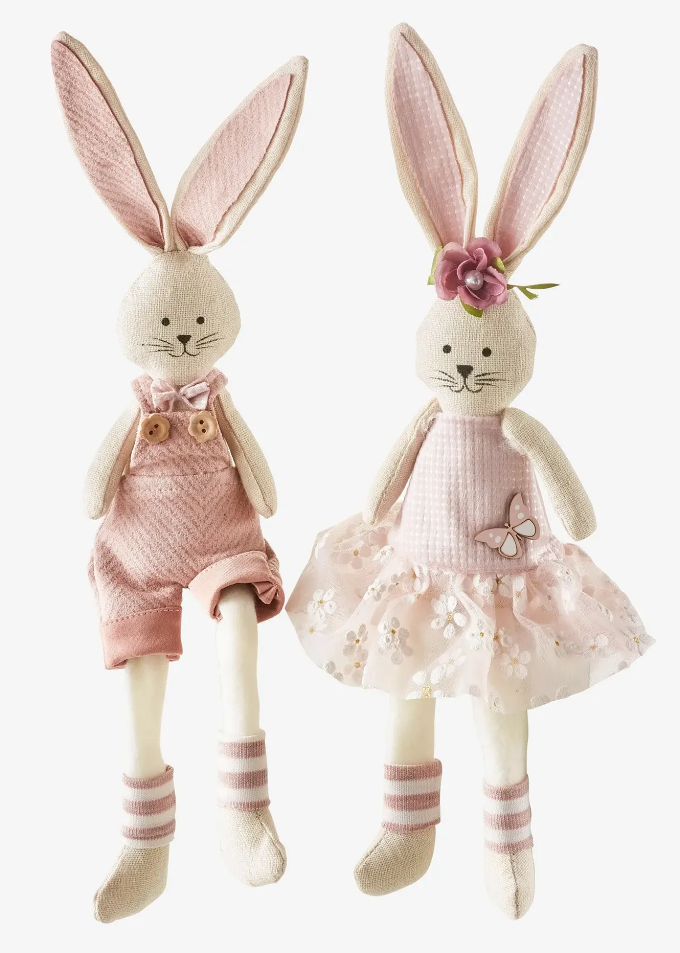 Lot de 2 figurines déco lapins