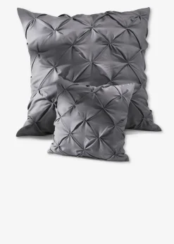 Lot de 2 housses de coussin avec motif froncé