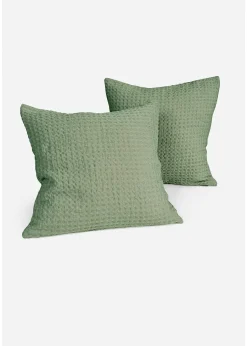 Lot de 2 housses de coussin à motif gaufré