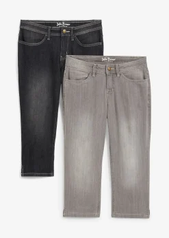Lot de 2 jeans corsaire extensibles