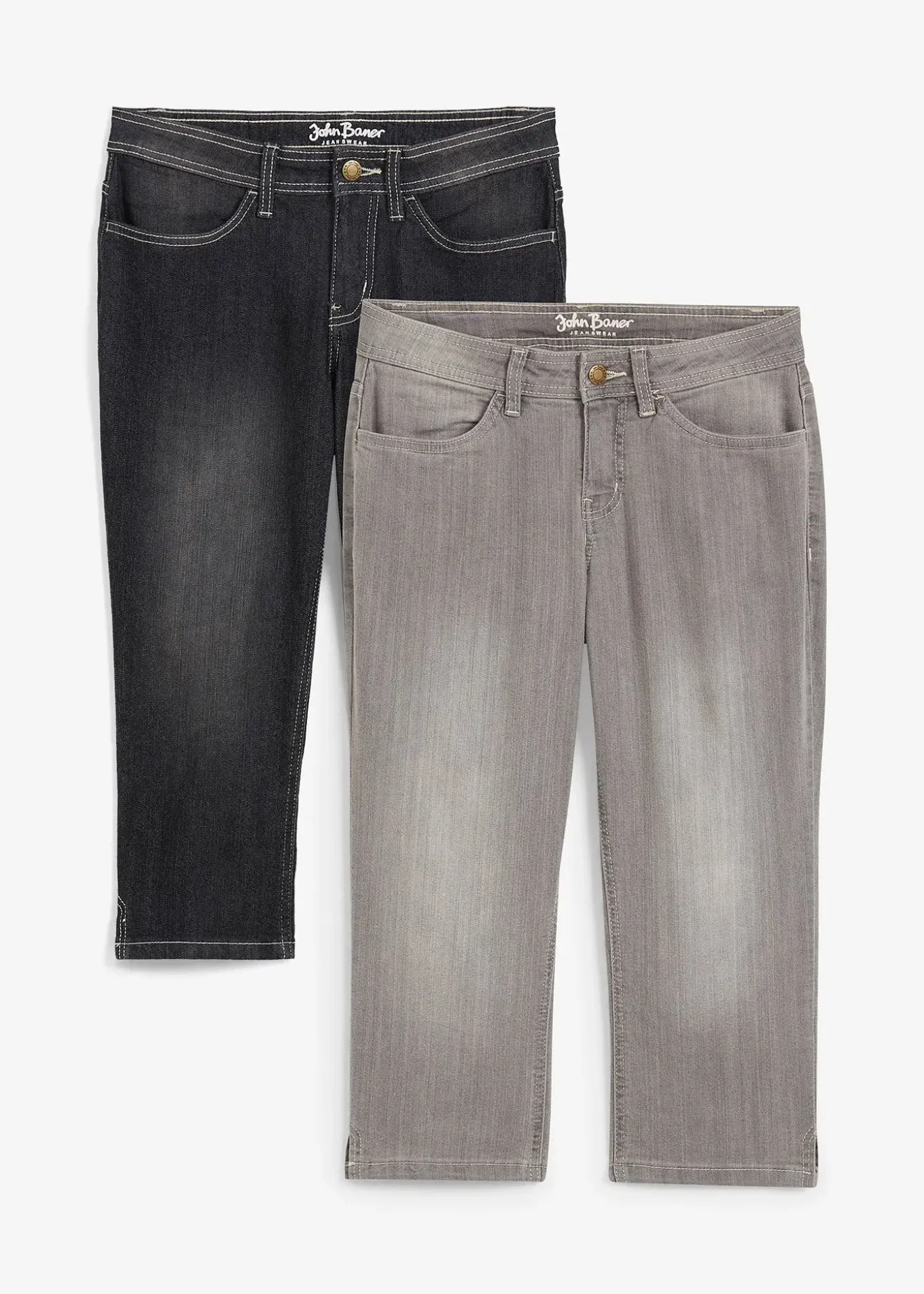 Lot de 2 jeans corsaire extensibles