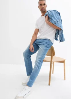 Lot de 2 jeans droits extensibles regular à taille élastiquée