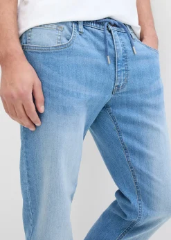 Lot de 2 jeans droits extensibles regular à taille élastiquée