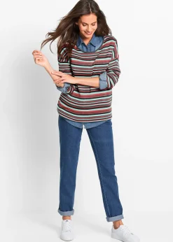 Lot de 2 jeans droits, taille mi-haute