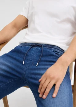 Lot de 2 jeans jogger 3/4 en denim léger, coupe droite regular