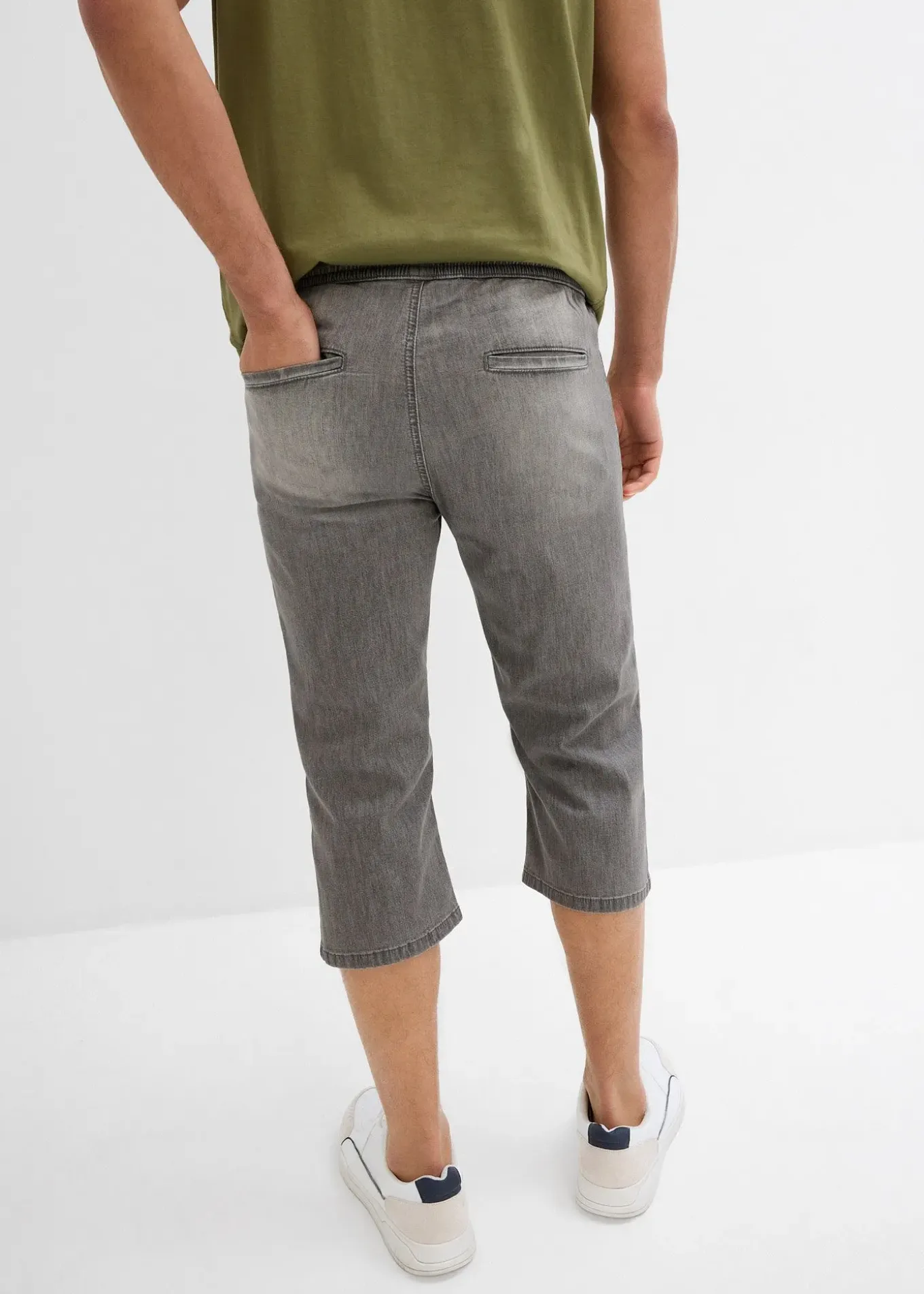 Lot de 2 jeans jogger 3/4 en denim léger, coupe droite regular