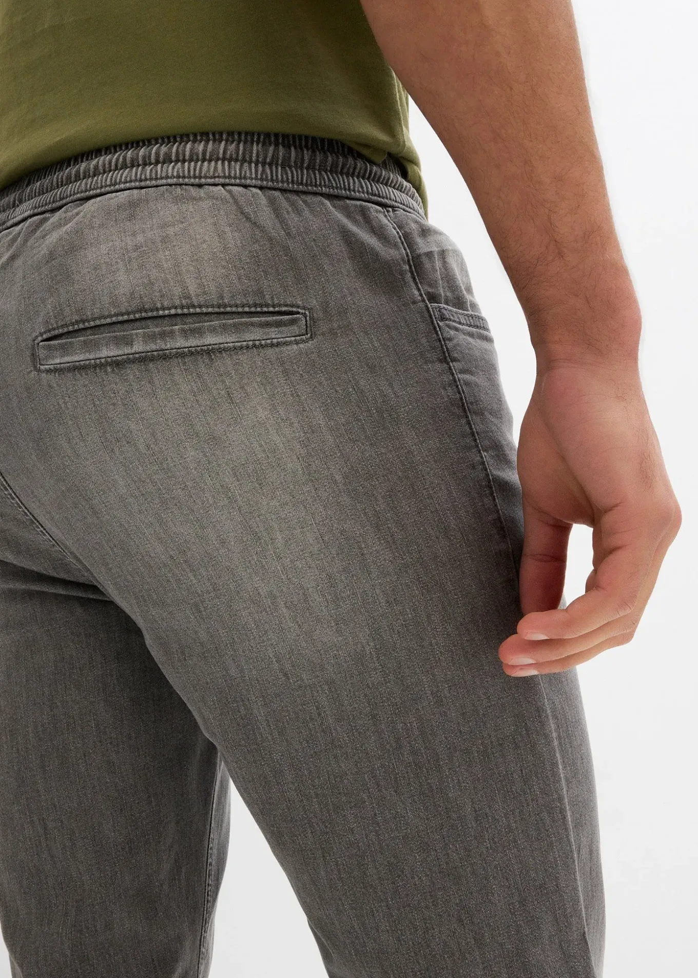 Lot de 2 jeans jogger 3/4 en denim léger, coupe droite regular