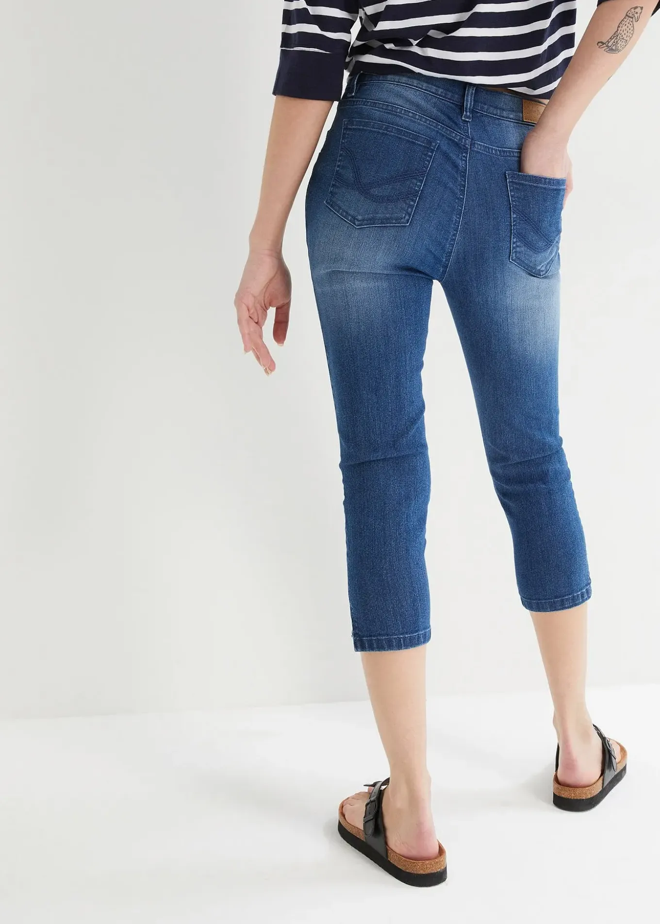 Lot de 2 jeans slim, longueur 3/4, taille mi-haute