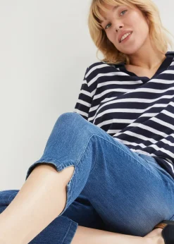 Lot de 2 jeans slim, longueur 3/4, taille mi-haute