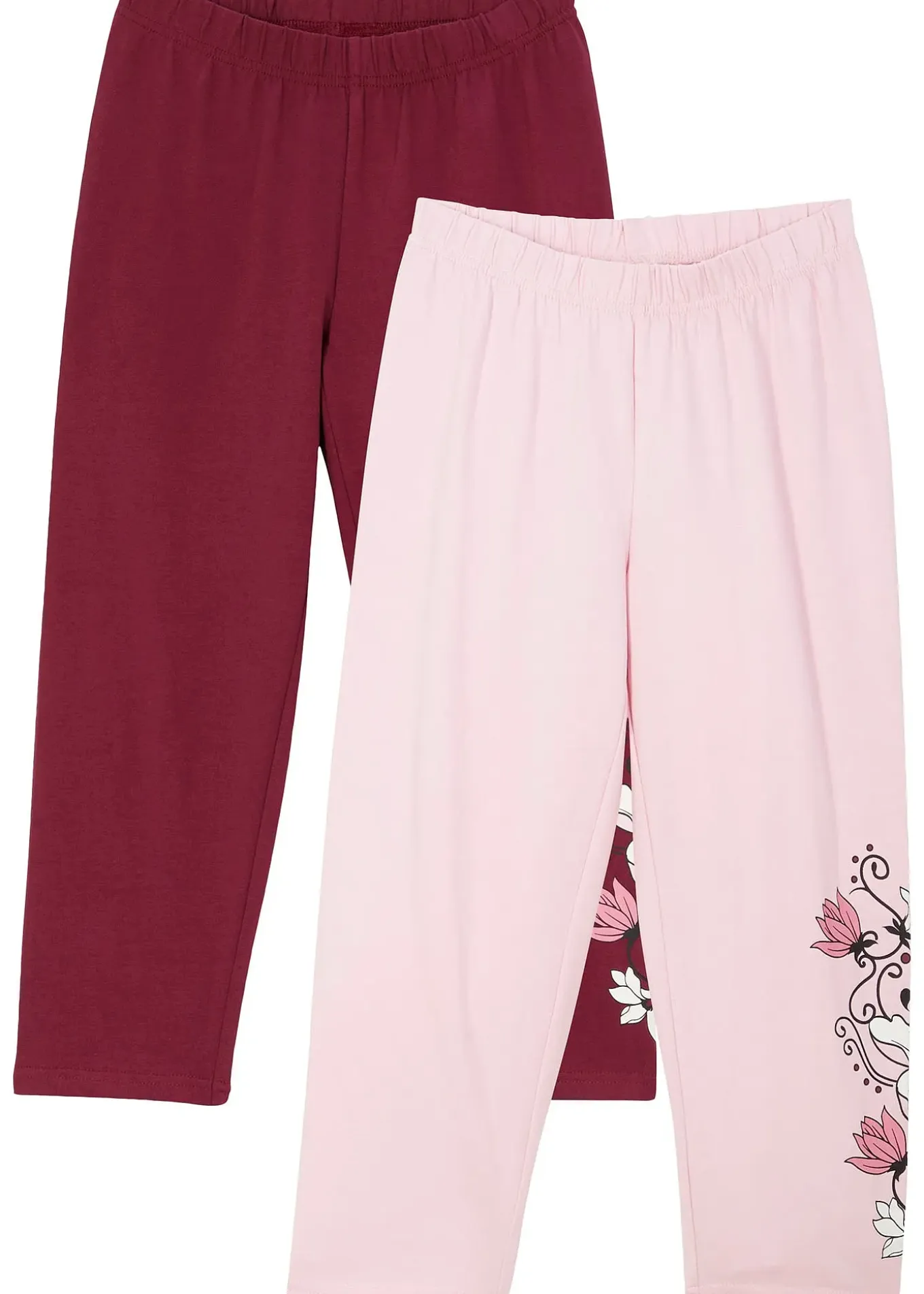 Lot de 2 leggings 3/4 en coton extensible