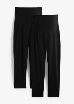 Lot de 2 leggings de grossesse, longueur 3/4