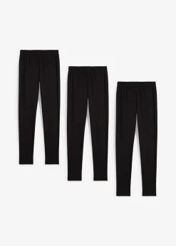 Lot de 3 leggings en coton extensible
