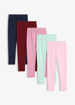 Lot de 5 leggings en coton extensible
